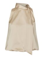 Veda Drapy Satin Top - Dark Sand