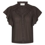 Vinsa S Voile Top - Dark Brown