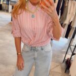 Stripe Blouse - Soft Pink/Green