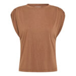 CamillaCC Ruched Shoulder Tee - Suntan