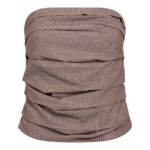 JihoCC Stripe Tube Top - Brown