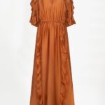 Anzur Embellished Maxi Dress - Sunset Orange