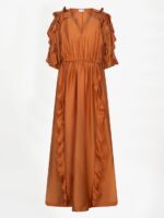 Anzur Embellished Maxi Dress - Sunset Orange