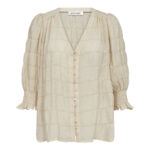 MichaCC SS V-Blouse - Bisquit