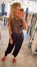 Evita Crop Harem Tall Pant - Mocca - Afbeelding 4