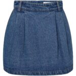 Denim Pleat Skirt - Denim Bleu