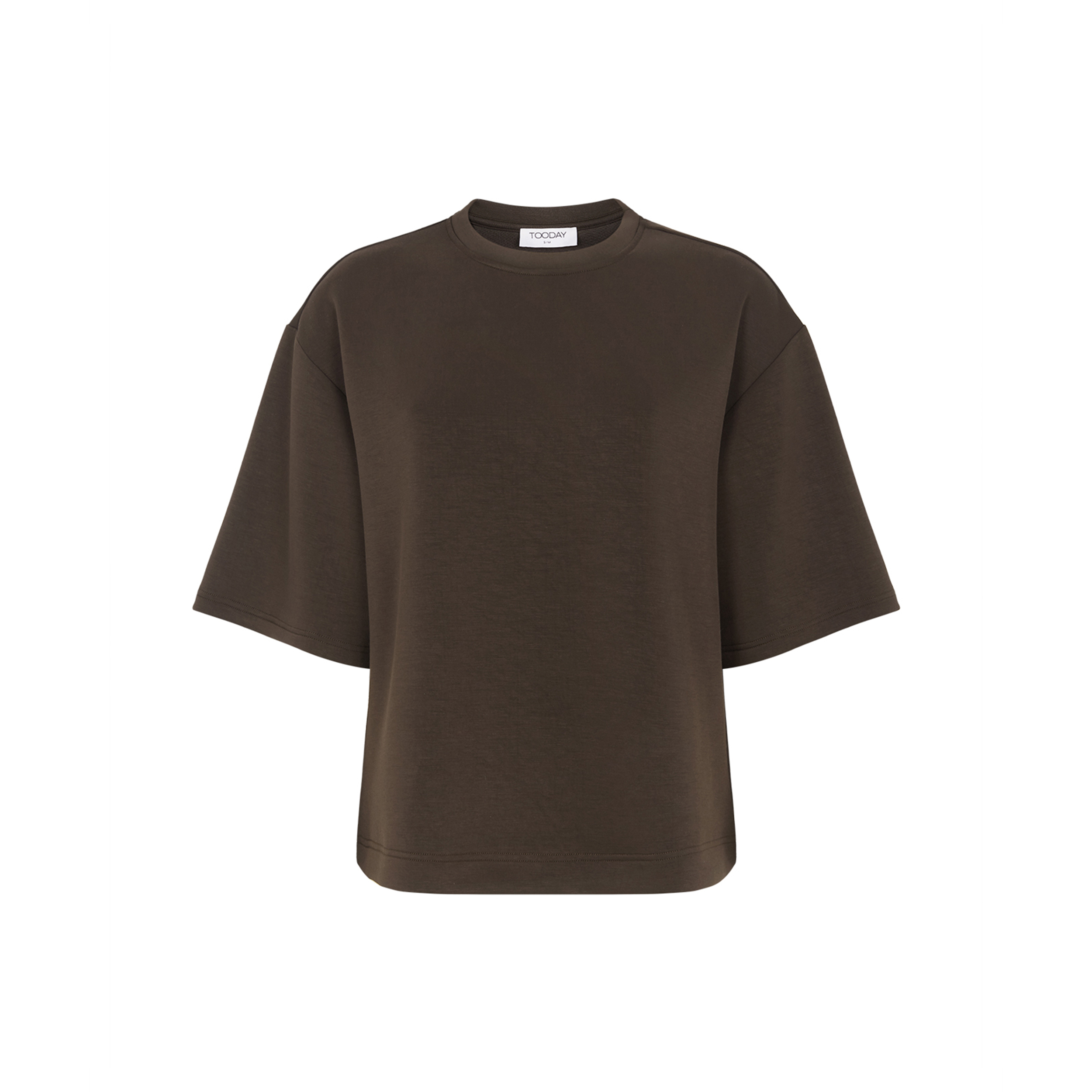 TD126-143 – 223 Bitter Chocolate – Extra 1 Azra Boxy Tee - Bitter Chocolate - Afbeelding 1