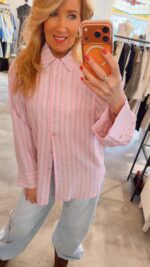 Stripe Blouse - Soft Pink/Green - Afbeelding 3