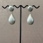 Hinth - Tear Drop - Brushed - Earrings - Silver