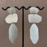 Hinth - Geometrisch Drop - Brushed - Earrings - Silver