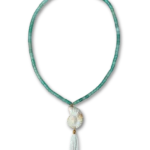 Bonnie Studios - Green Shell Tassel Necklace - Green Shell