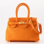 Birdie Small Leather Bag - Orange