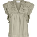 Jayla S Voile Top - Smoke Green