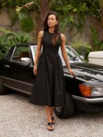 Zora Poplin Dress - Black - Afbeelding 3