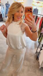 IdunCC Lace Ballon Top - Off White - Afbeelding 2