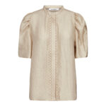 TassyCC Lace SS Puff Shirt - Bisquit
