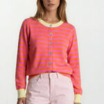 Stripe Cardigan - Fushia/Orange