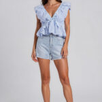 Denim Dots Short - Light Blue