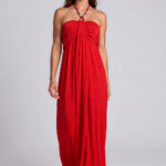 Strapless Beads Dress - Red
