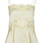 Kaela Heavy Sateen Lace Top - Light Yellow