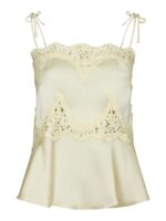 Kaela Heavy Sateen Lace Top - Light Yellow