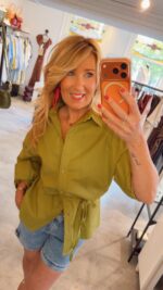 Elenza blouse  - Moss Green