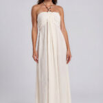Strapless Beads Dress - Ecru