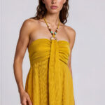 Strapless Beads Dress - Oker
