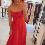 Strapless summer dress - Red