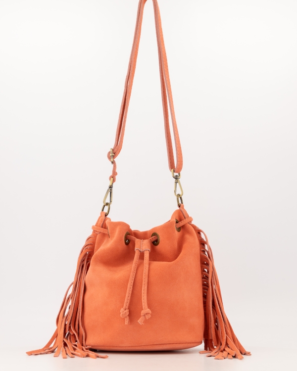 8785289891427_1_731 Hazel Suede Bag - Light Orange - Afbeelding 1