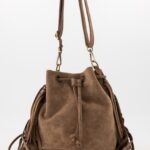 Hazel Suede Bag - Taupe