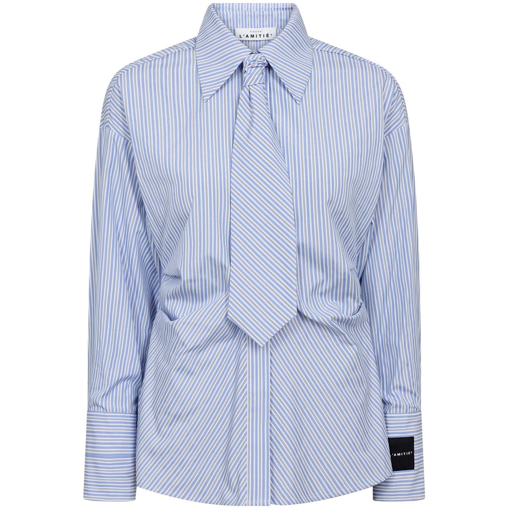 HL10667_Black_1 Emma Tie Stripe Shirt - Pale Blue - Afbeelding 1