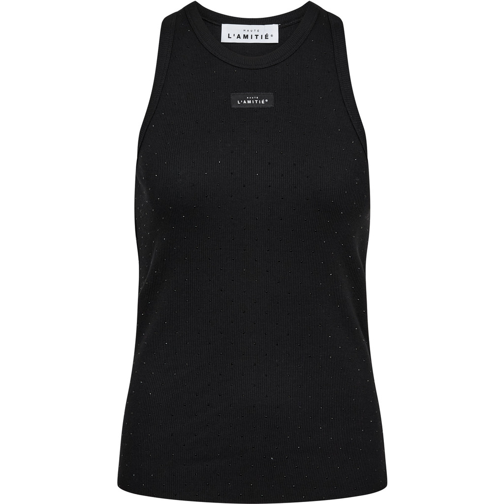 HL10707_Black_1 Rib Badge Stone Tank - Black - Afbeelding 1