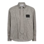 Chess Tie Shirt - Beige/Army