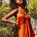 Strapless Beads Dress - Terra