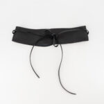 Lily Leather Wrap Belt - Black
