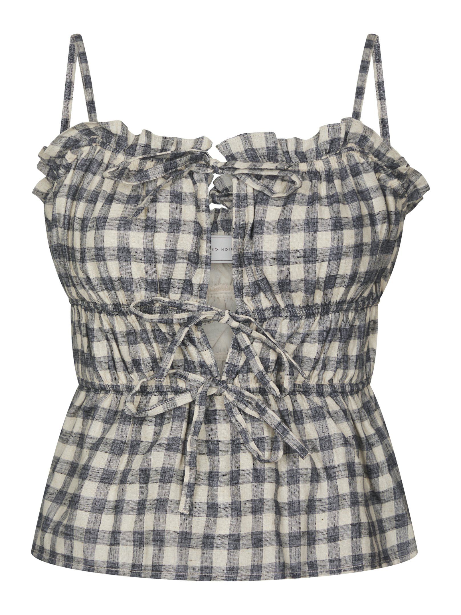169349_100_0 Seylor Check Top - Black - Afbeelding 1