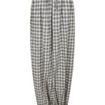 Roxane Balloon Check Pants - Black