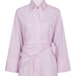 Dita Scarf Stripe Shirt - Light Pink