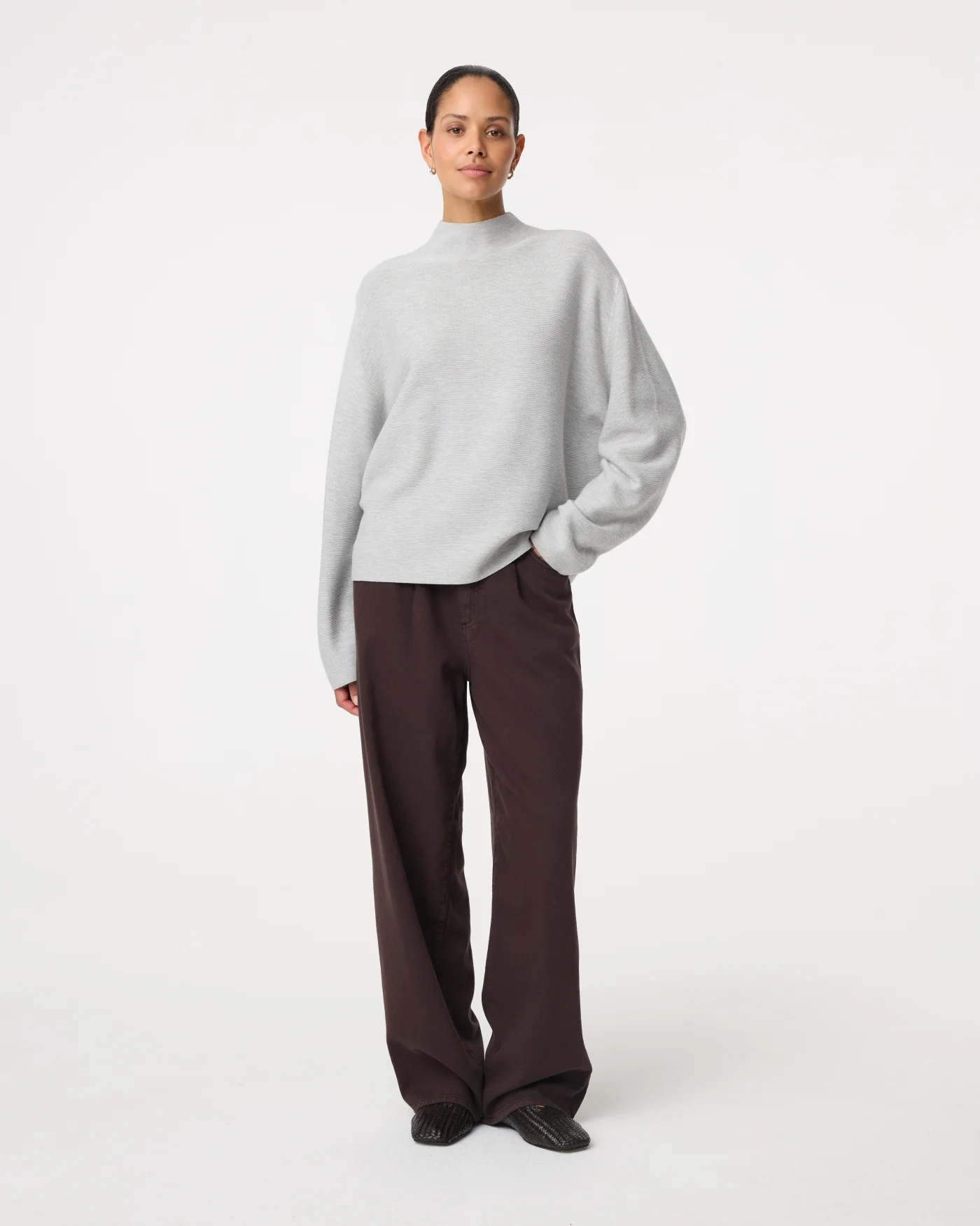 262P002_27_002 Mill Pullover - Grey Melange - Afbeelding 1