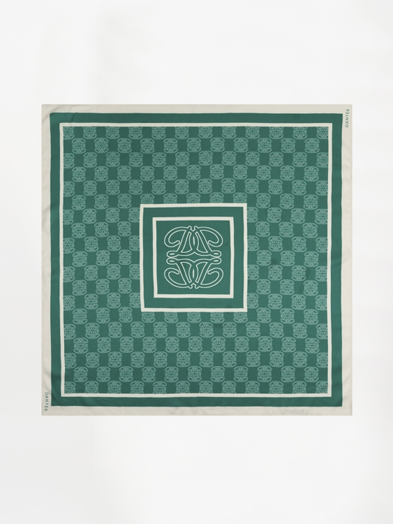263900_3855_D1_73 Monogram printed scarf - evergreen - Afbeelding 1
