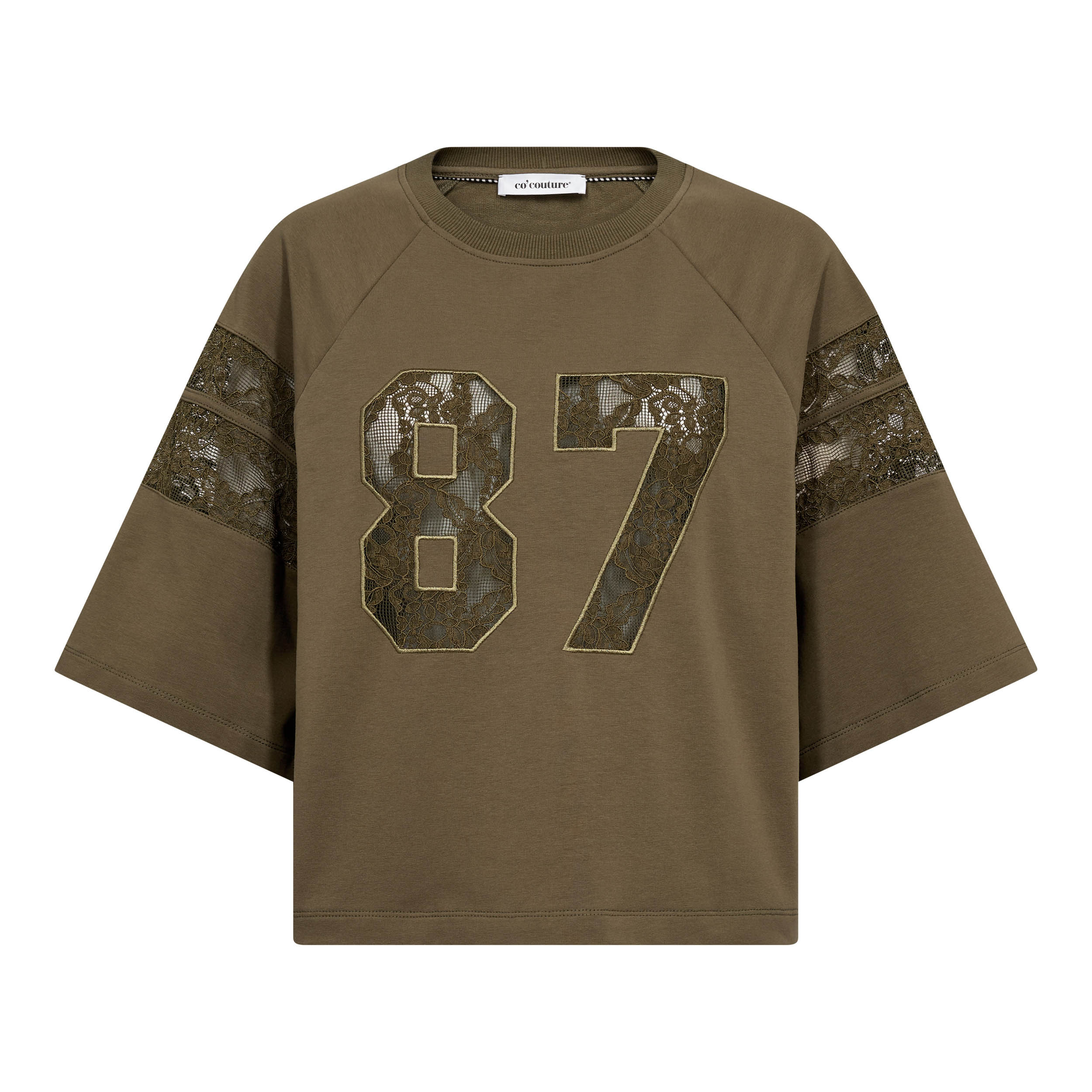 500029-ElyCC-87-Lace-Top-60004-11.tif ElyCC Lace Tee Sweat - Army - Afbeelding 1
