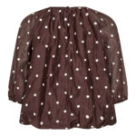 DitaCC Dot Balloon Blouse - Dark Brown - Afbeelding 2