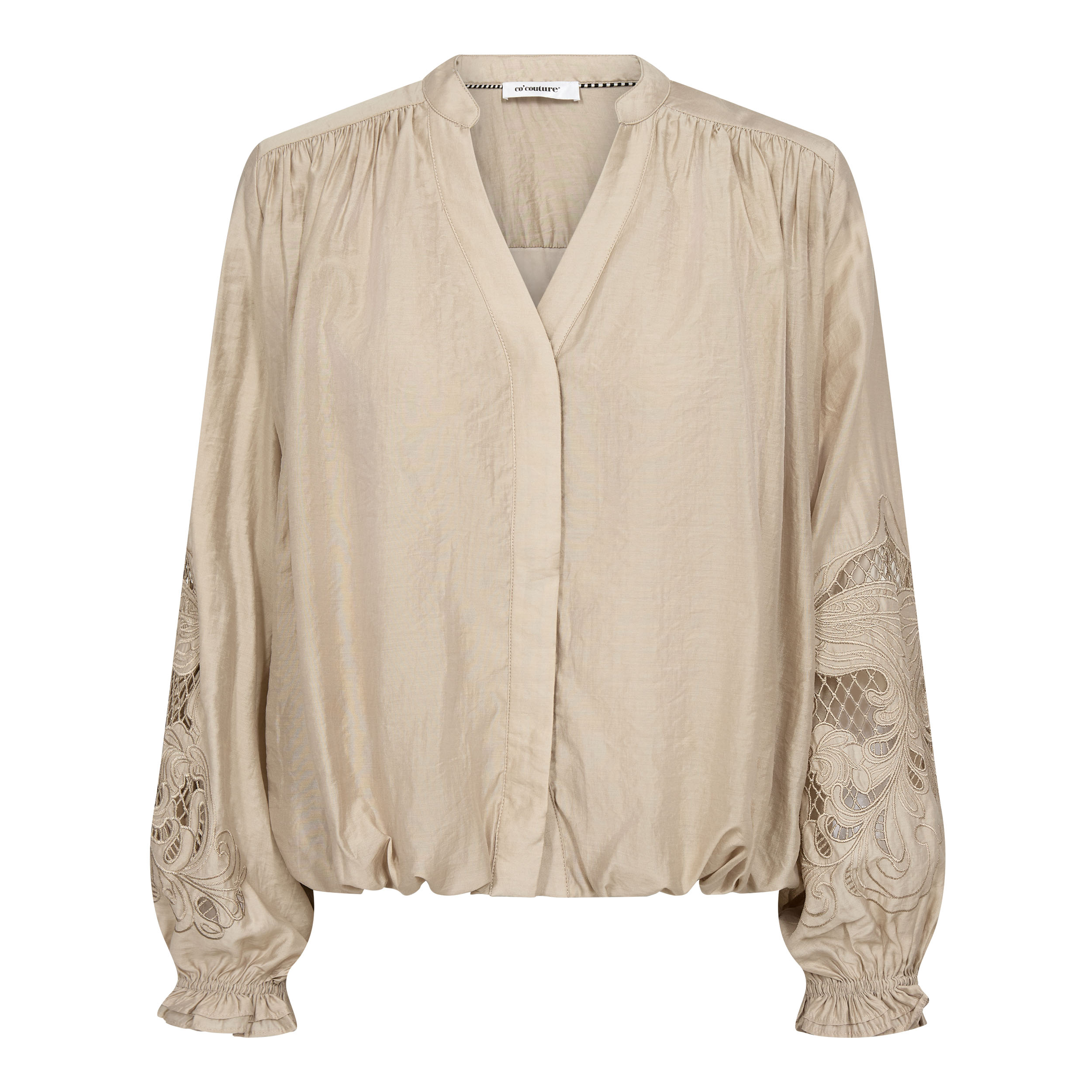500204-DelinCC-Balloon Emb-Shirt-20014-11 DelinCC Balloon Emb Shirt - Mink - Afbeelding 1