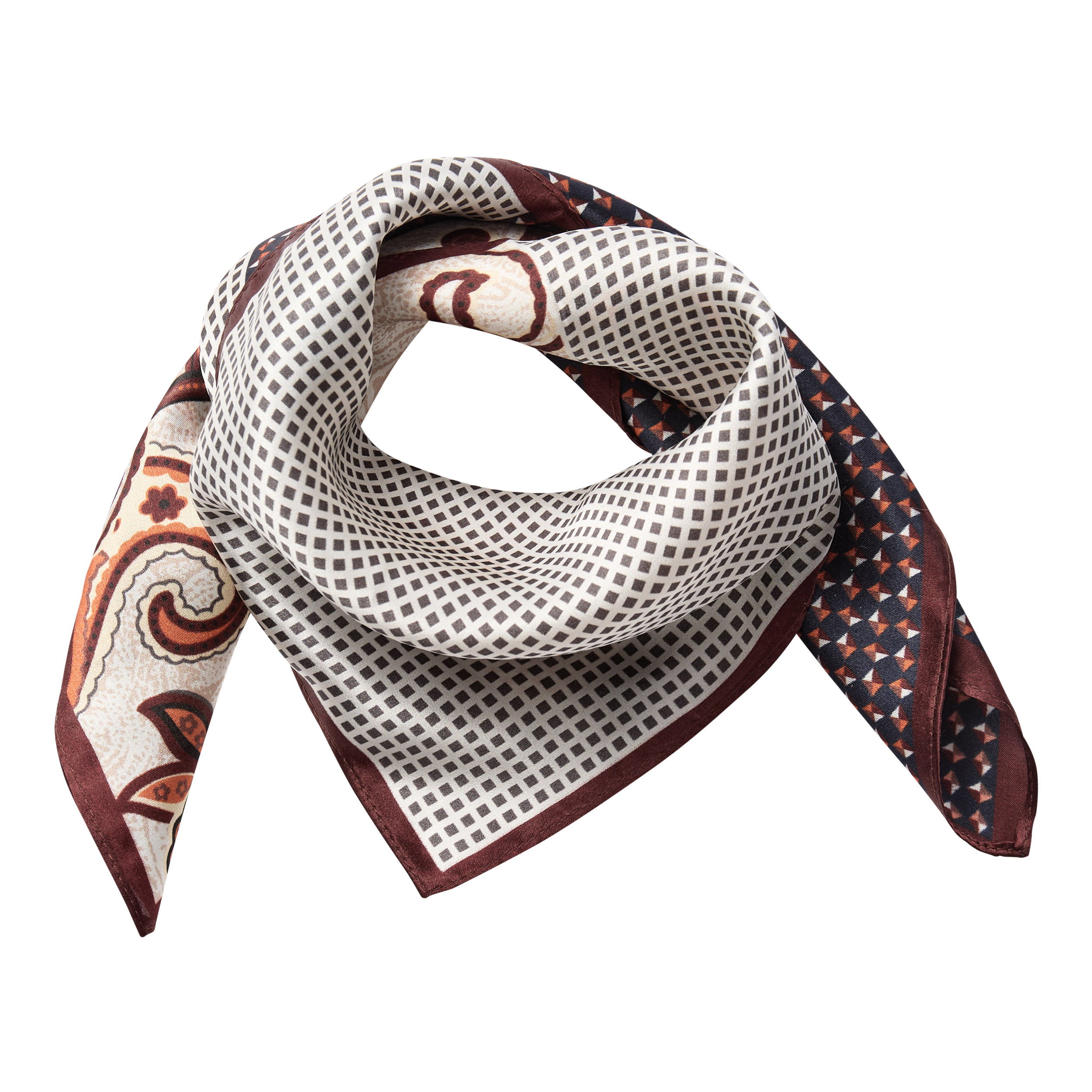 500248-ShilaCC-Silk-Bandle-Scarf-20002-11 ShilaCC Silk Bandie Scarf - Brown - Afbeelding 1