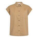 EvelynCC Slit Back SS Shirt - Sand