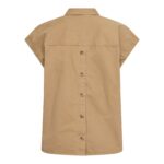 EvelynCC Slit Back SS Shirt - Sand - Afbeelding 2