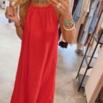 Fleur Halter Dress - Red