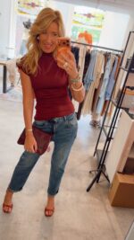Bardot Top - Bordeaux - Afbeelding 3