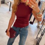 Bardot Top - Bordeaux